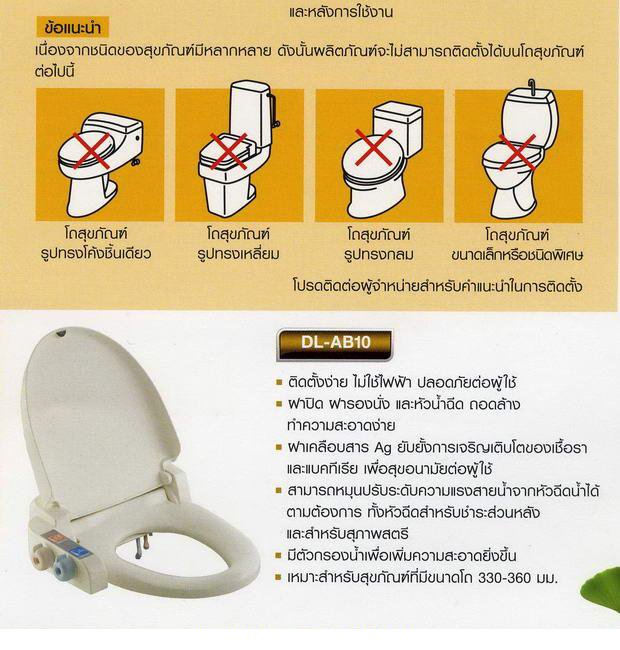 PANASONIC ฝารองสุขภัณฑ์ ยับยั้งเชื้อจุลินทรีย์ รุ่น DL-AB10 สีขาว