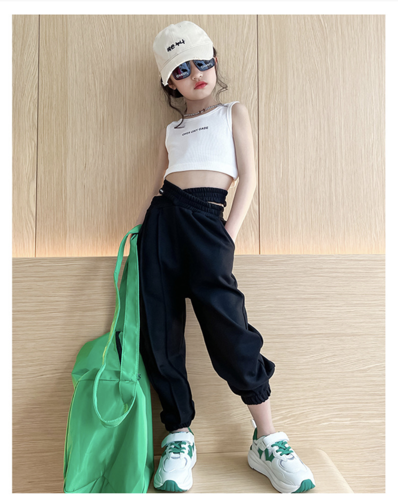 ชุดเต้น ชุด cover dance เสื้อคอวี+กางเกงขายาว