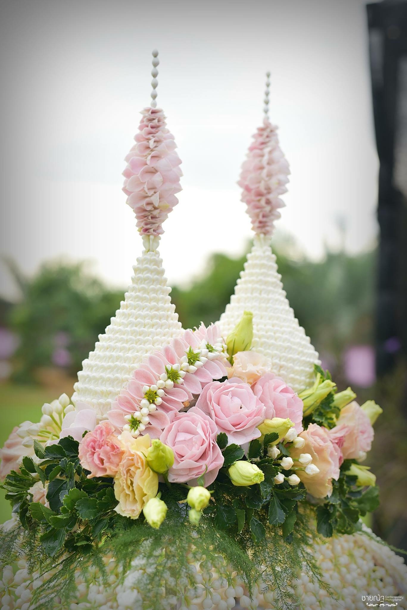 ที่คลุมผ้าไตรดอกไม้สด สีชมพู (ส่งงานอ.บางปะอิน จ.พระนครศรีอยุธยา)1-2กค60