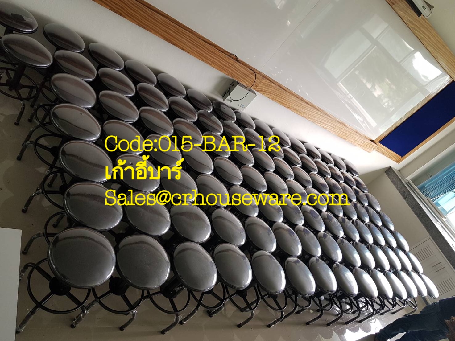 เก้าอี้บาร์ปรับระดับ(เตี้ย) ,ขาดำ 015-BAR-12 ,เก้าอี้กลมปรับได้ห้องปฏิบัติการอาหาร, Bar Stool_Thailand