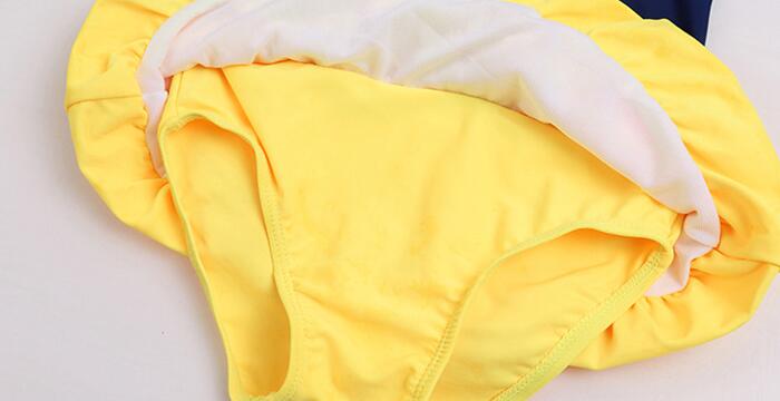 พร้อมส่ง ชุดว่ายน้ำ เซ็ตเจ้าหญิงสโนไวท์/คิตตี้ สีเหลือง-น้ำเงิน