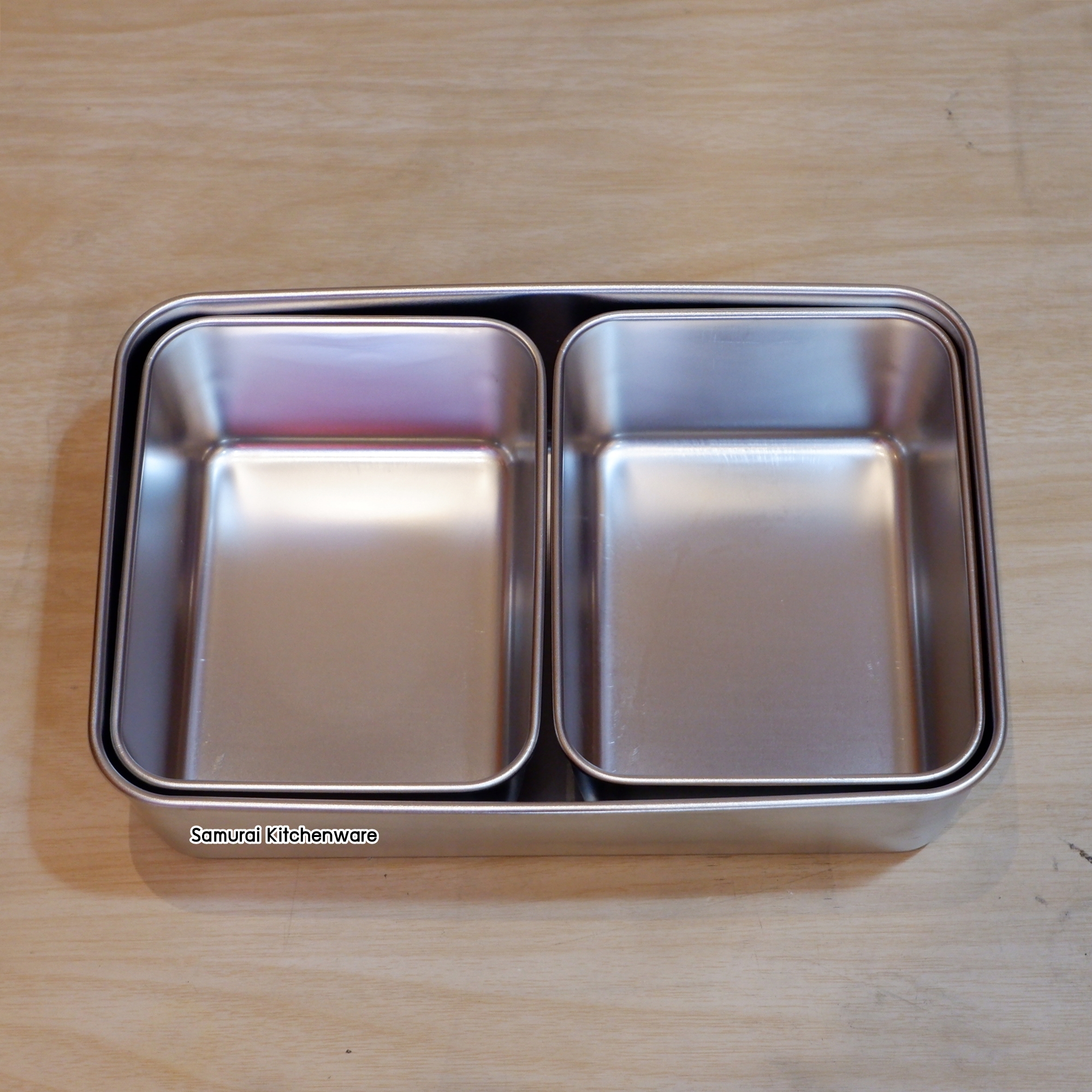 ถาดเครื่องปรุง พร้อมฝาปิดสแตนเลส (2 ช่อง)