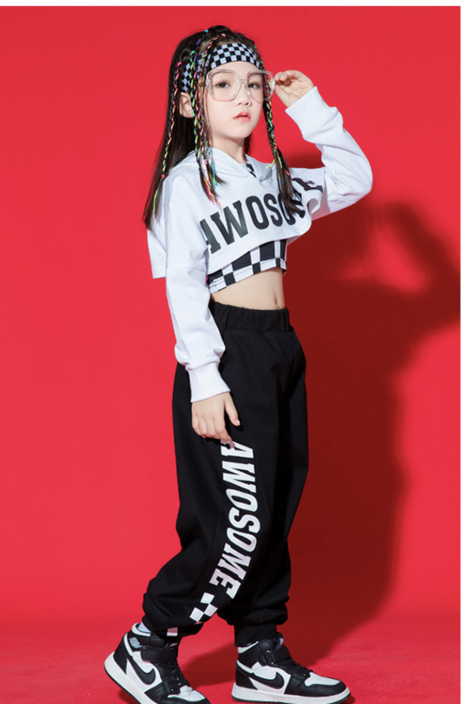 พร้อมส่ง***ชุดเต้น ชุดฮิปฮอป เสื้อแขนยาว +ตัวใน+กางเกง