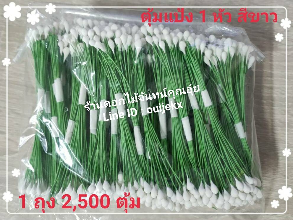 เกสรตุ้มแป้ง 1 ห้ว สีขาว