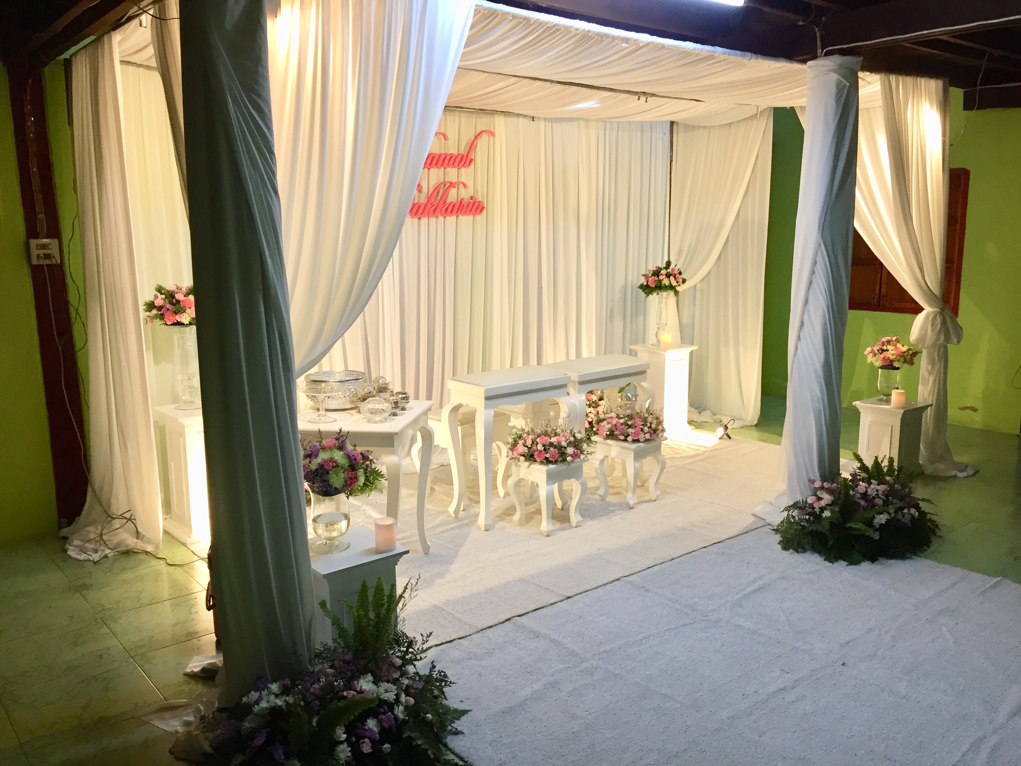 Backdropหลั่งน้ำสังข์ แบบโดมผ้า งานแต่งคุณอุ้ม คุณกอล์ฟ 25กพ61 (อ.บัวใหญ่ จ.นครราชสีมา)