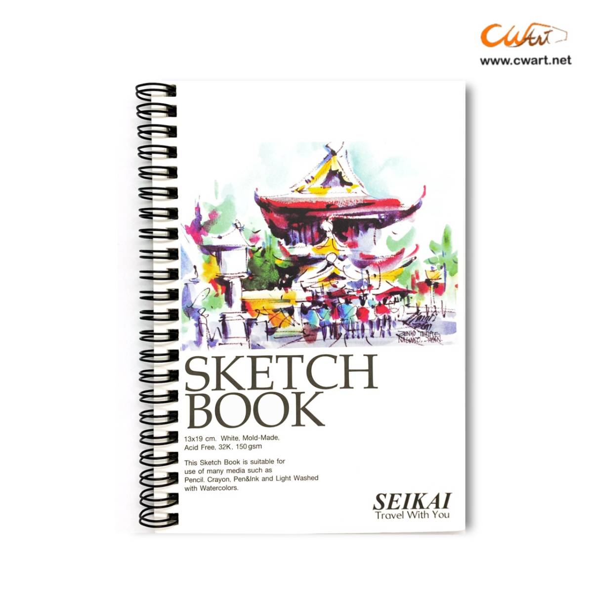 สมุดสเก็ตช์ริมลวด Seikai 150g 25แผ่น