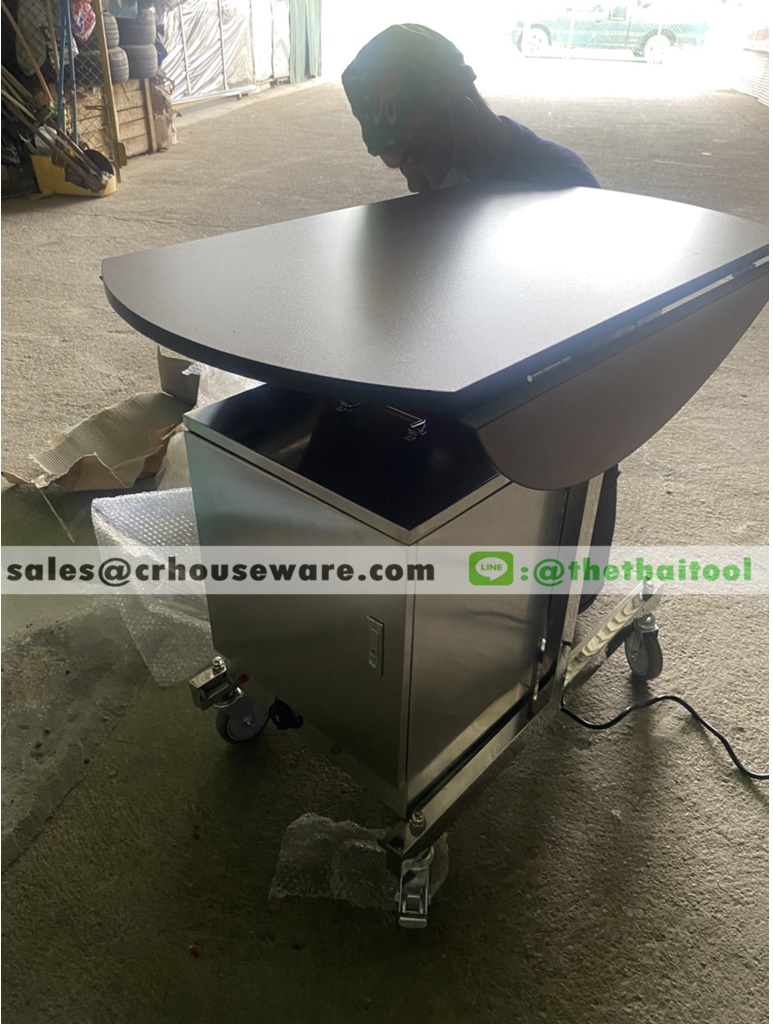 โต๊ะรูมเซอร์วิสพร้อมตู้อุ่นอาหาร 001-THM-1608-052, Room_Service_Cart,รถเข็นอาหารพร้อมตู้อุ่นอาหาร,รถเข็นเสริฟอาหารโรงแรม