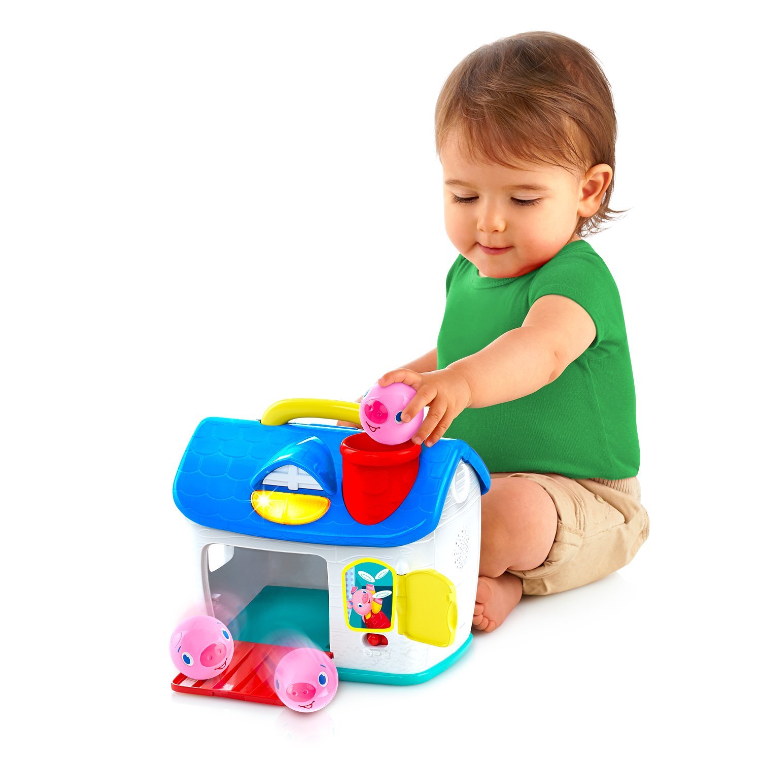 บ้านหยอดบล็อคลูกหมูสามตัว Bright Starts Baby Toy, 3 Lil Piggies Play House