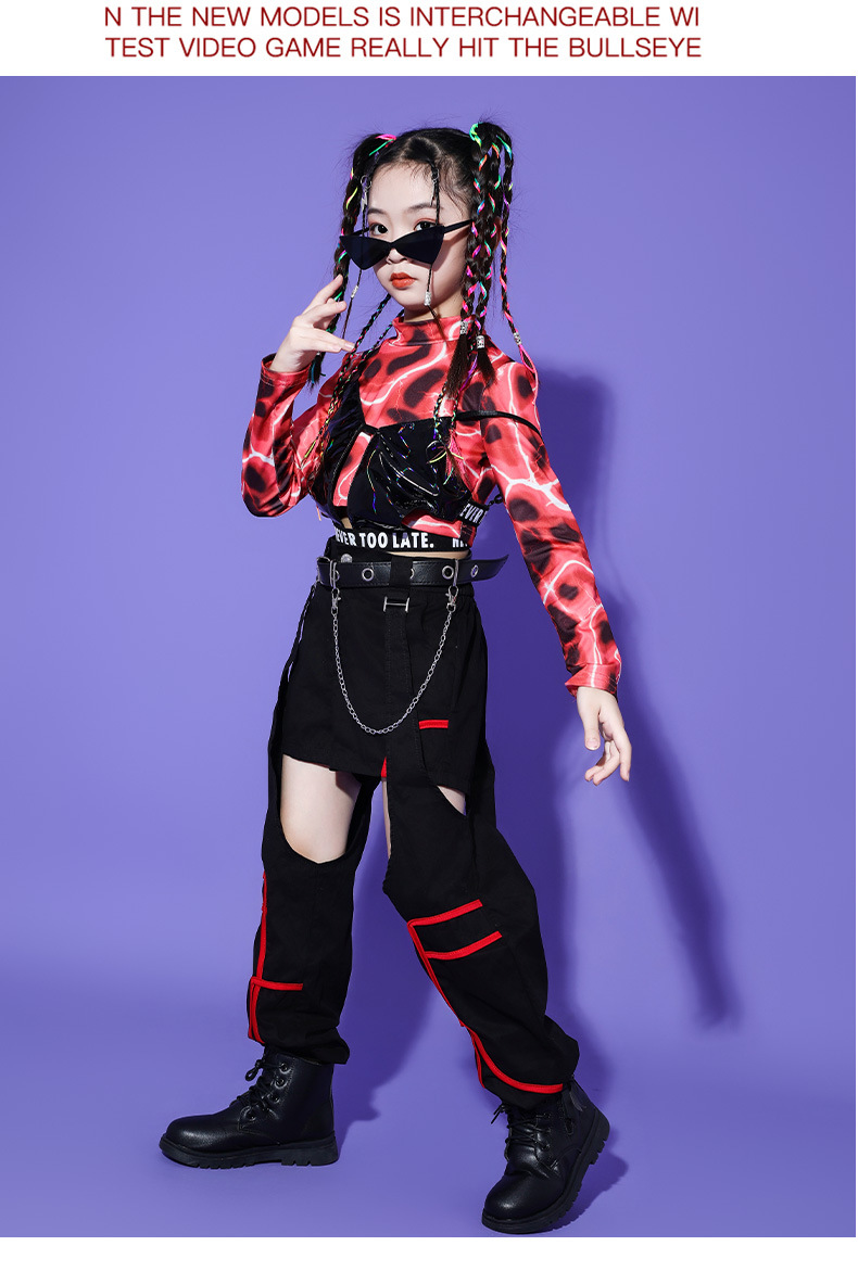 ชุดเต้น ชุดฮิปฮอป เสื้อแขนยาว + กางเกงขายาว สไตล์แบลคพิ้ง