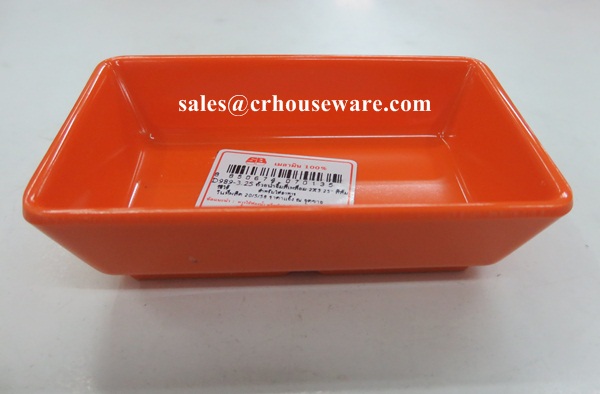 ถ้วยน้ำจิ้มทรงสี่เหลี่ยม 2*3 นิ้ว สีส้ม 017-D989-3.25