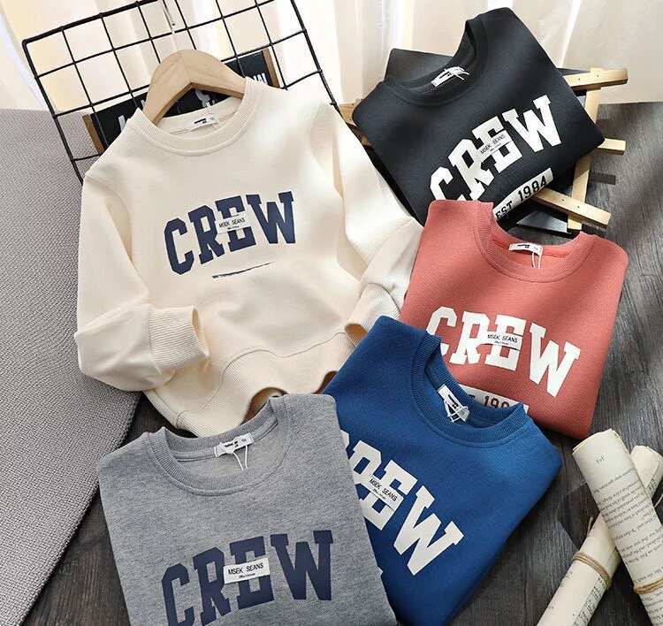 พร้อมส่ง เสื้อกันหนาว เสื้อแขนยาว ลาย Crew