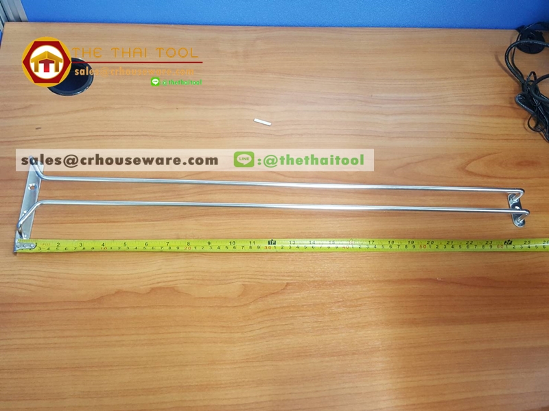 ราวเดี่ยวแขวนแก้ว ยาว 24 นิ้ว Glass hangerကိုကြိုးကွင်း,玻璃衣架,Kính treo,កញ្ចក់ hanger