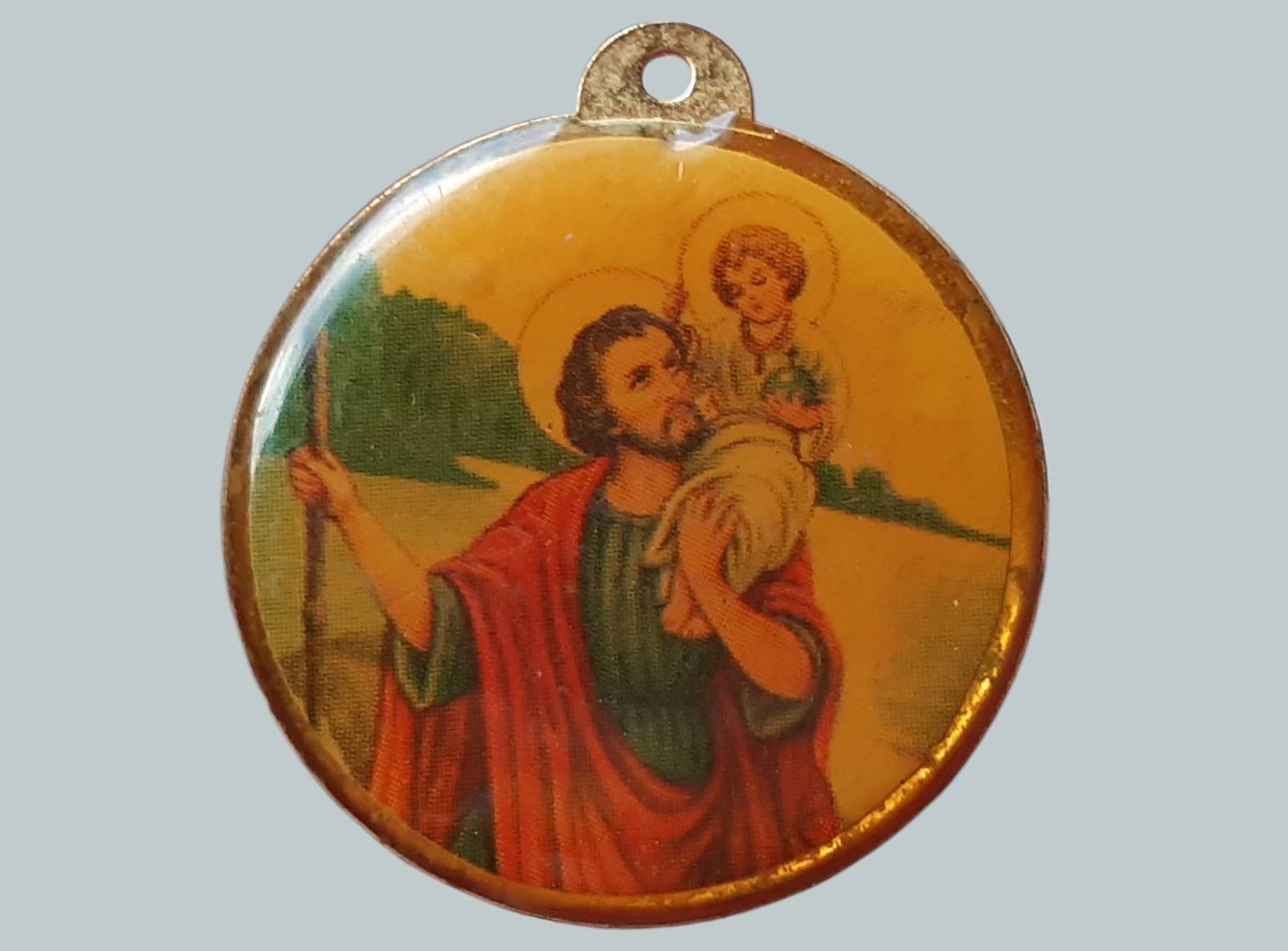 ภาพเขียนสีเคลือบ พระเยซู เคลือบสีหลังโลหะ