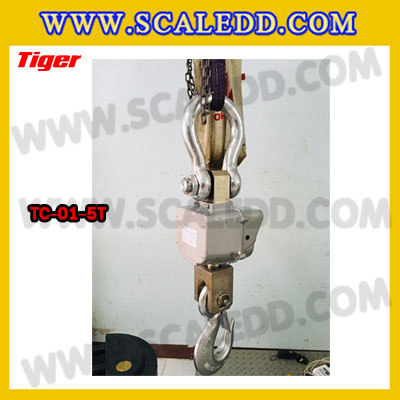 ตาชั่งแขวน5ตัน เครื่องชั่งแขวน5ตัน เครื่องชั่งแขวน5000kg เครื่องชั่งแขวนดิจิตอล5000kg พิกัด 5000kg ค่าละเอียด 2kg ตะขอหมุนได้360องศา เครื่องชั่งแขวนยี่ห้อ TIGER รุ่น TC-01