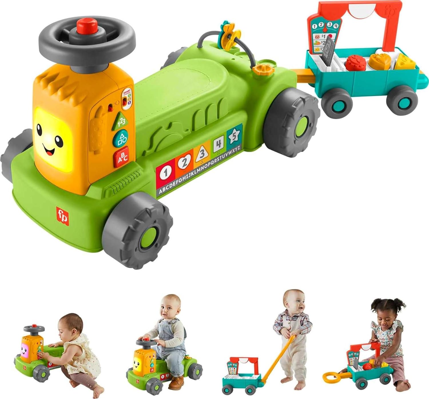 Fisher-Price Laugh & Learn 4-in-1 Farm to Market Tractor Ride-On