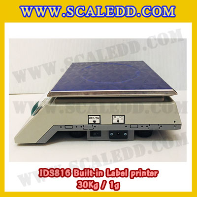 เครื่องชั่งน้ำหนักดิจิตอล พิกัดน้ำหนัก 30kg Built-in Label printer ยี่ห้อ SDS รุ่น IDS816 ค่าละเอียด 1g