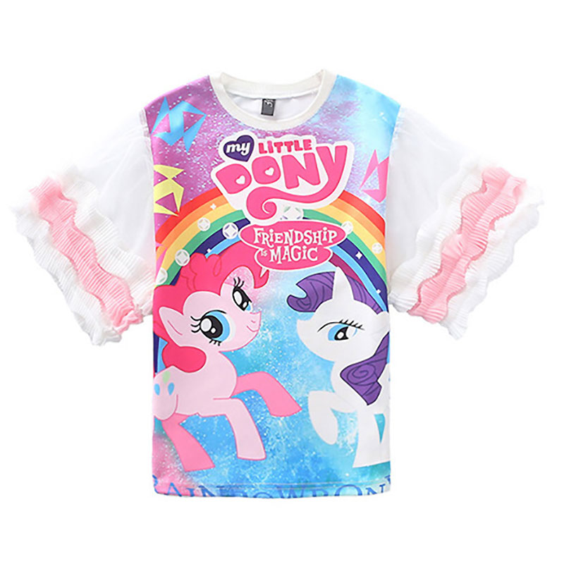 เดรสม้าโพนี่ แขนระบายสีฟ้า