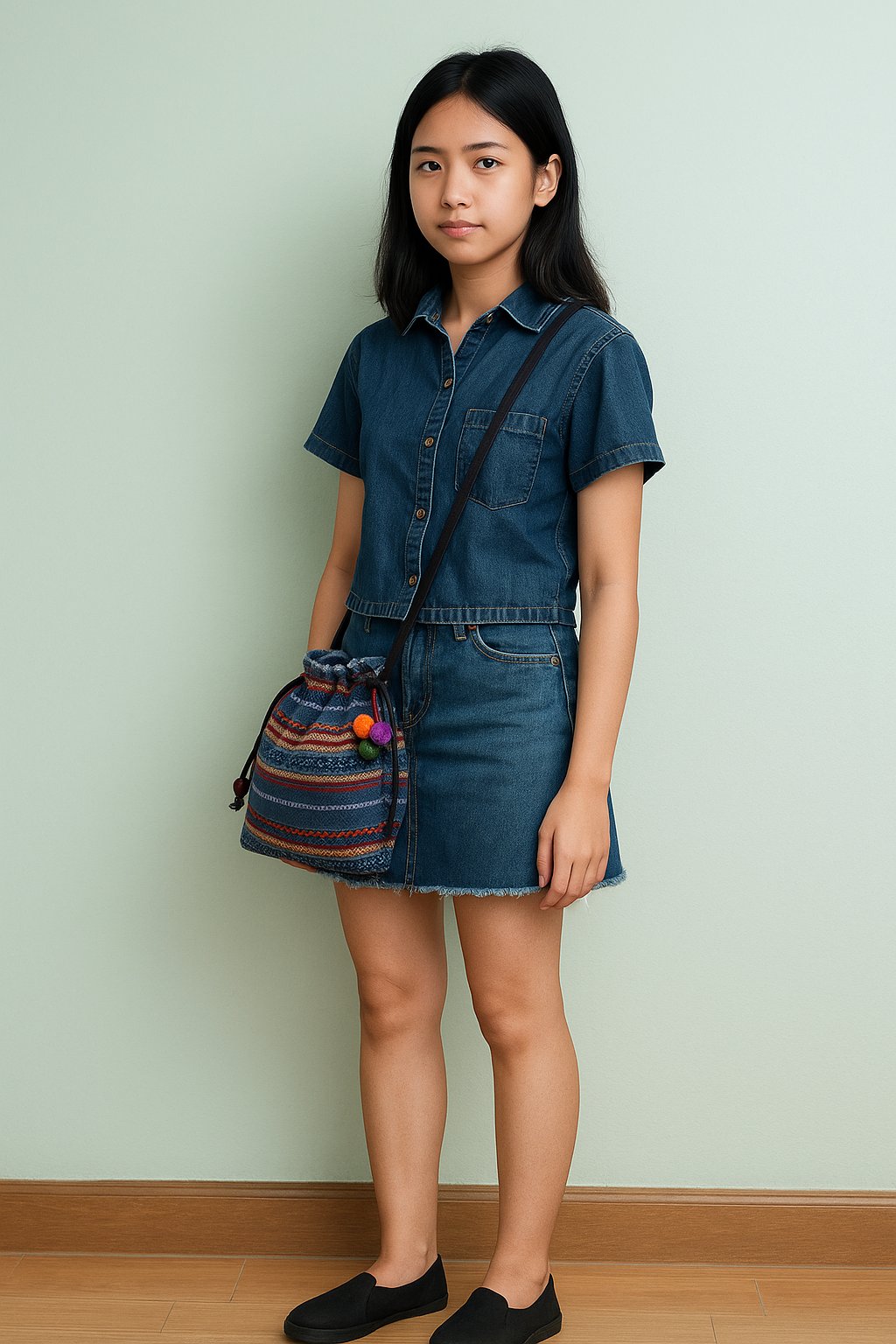 สีสันชนเผ่าม้ง ✨ ใส่ปุ๊บลุคโดดเด่นทันที Crossbody ลายทอแบบเอเชียโบฮีเมียน 🎒 เบา ใส่ของได้เยอะ ใช้ไปคาเฟ่ก็เก๋ เดินเที่ยวก็ดี 💙 ใครชอบสไตล์ Ethnic Minimal ต้องมีใบนี้เลย!