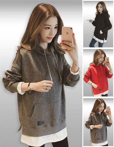 เสื้อคลุมแขนยาวแฟชั่นมีฮู๊ดใส่กันหนาวรหัส 1924