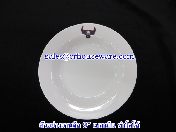 จานลึกเมลามีนทรงกลม ทำโลโก้ 9" 017-P281-9L ,จานเมลามีน, จานทรงลึก ,จานทรงกลม ,จานข้าว ,จานทำโลโก้,