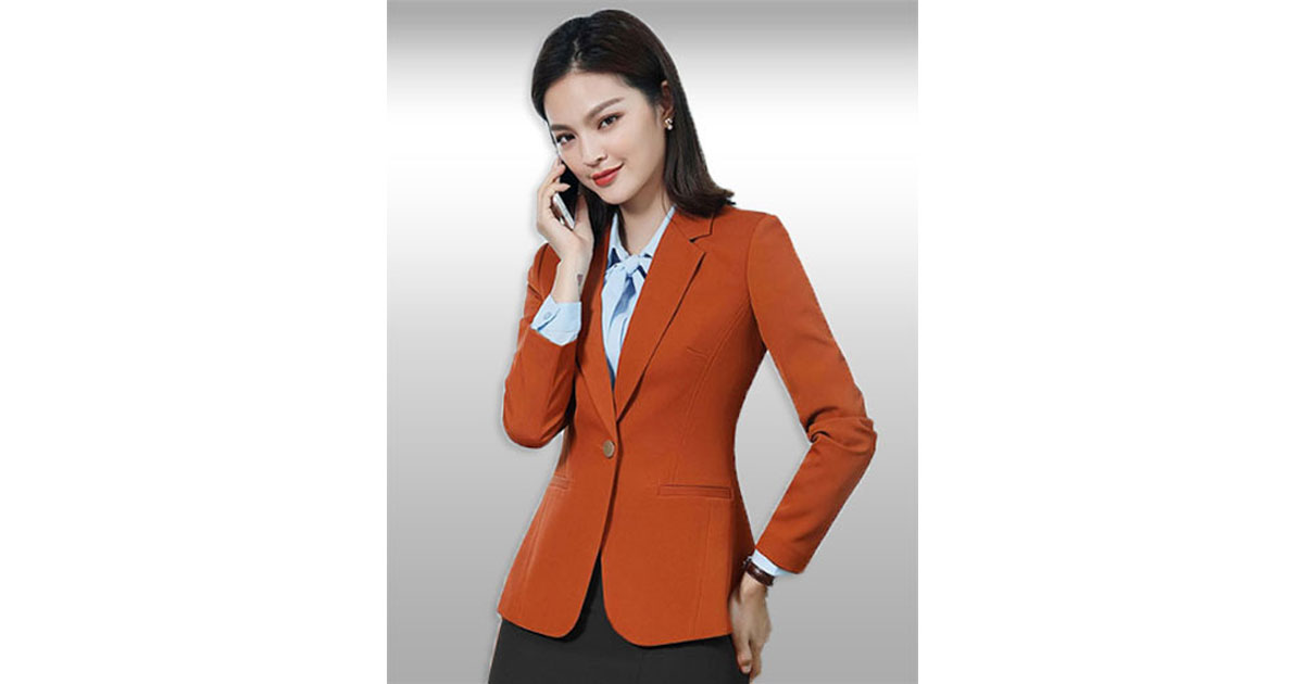 เสื้อสูทผู้หญิงสีส้มอิฐแบบสวยหรู มี 7 ไซส รหัส2235