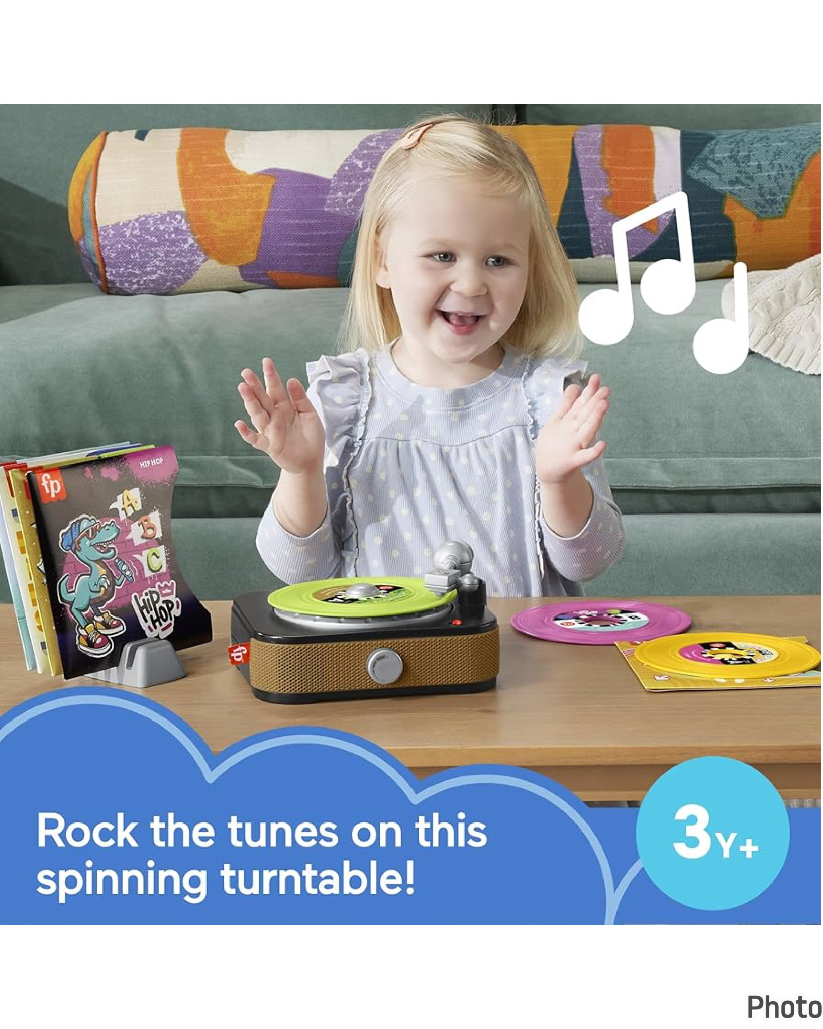 เครื่องเล่นแผ่นเสียงดนตรี Fisher-Price® Deluxe Rockin’ Record Player