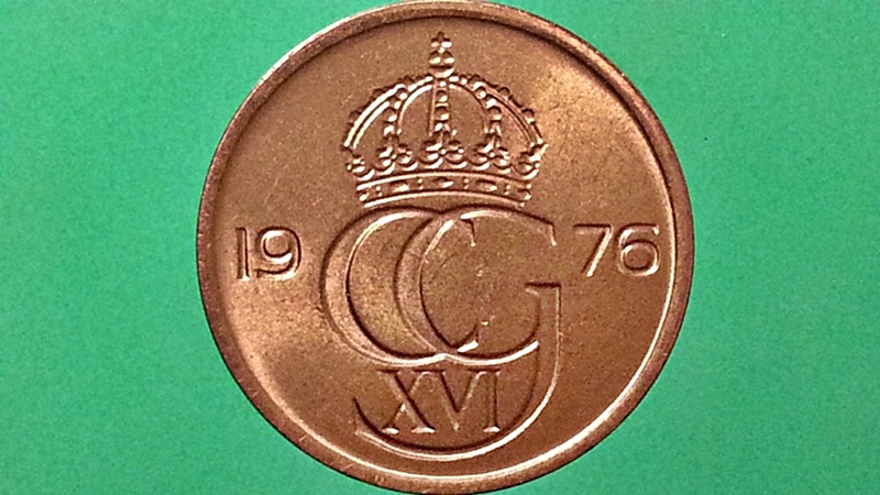 เหรียญ เงินตรา ประเทศ สวีเดน Ore 1976