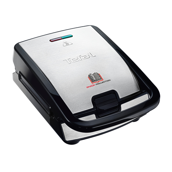 TEFAL เครื่องเตรียมอาหารเช้า ที่เปลี่ยนแม่พิมพ์ได้ 3 แบบ 700วัตต์ SW856 สีเงิน-ดำ