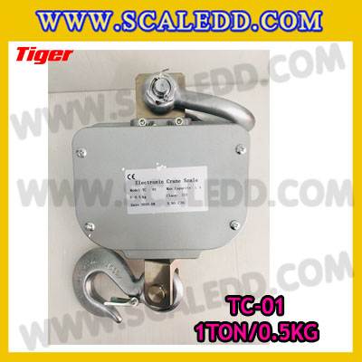 ตาชั่งแขวน1ตัน เครื่องชั่งแขวน1ตัน เครื่องชั่งแขวน1000kg เครื่องชั่งแขวนดิจิตอล1000kg พิกัด 1000kg ค่าละเอียด 0.5kg ตะขอหมุนได้360องศา เครื่องชั่งแขวนยี่ห้อ TIGER รุ่น TC-01