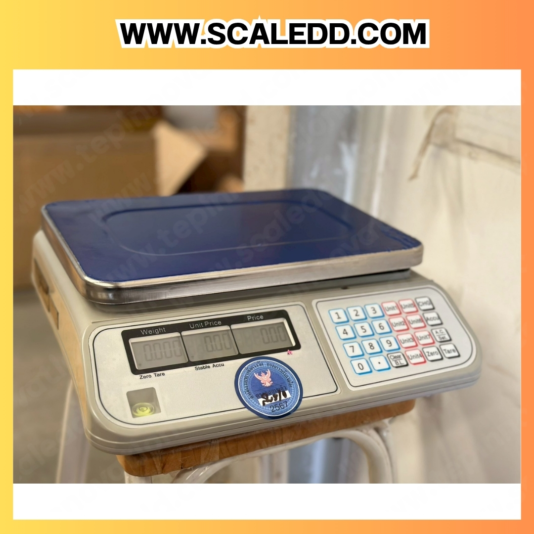 เครื่องชั่งดิจิตอลแบบตั้งโต๊ะ พิกัดน้ำหนัก 30kg. ค่าละเอียน 5g. รุ่น ACS-30A (เครื่องชั่งผ่านตรวจรับรองจากสำนักชั่งตวงวัด)