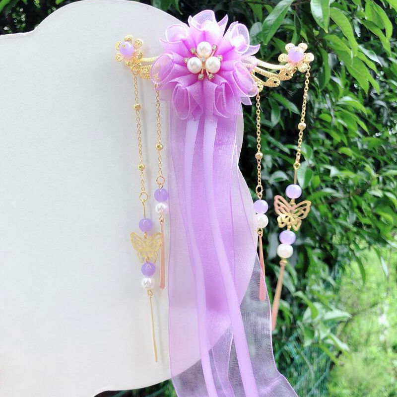 พร้อมส่ง กิ๊บติดผมตรุษจีน เด็ก ยางรัดผม ประดับพู่