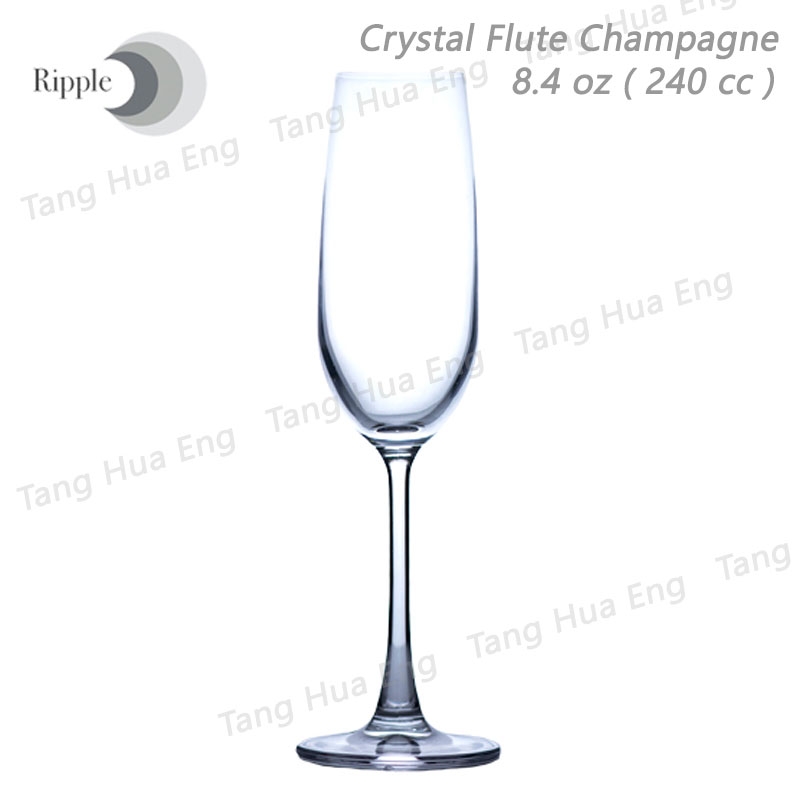 ( 6 ใบ ) แก้วแชมเปญคริสตัล Ripple Crystal Flute Champagne 240 ml #RJ003FC09