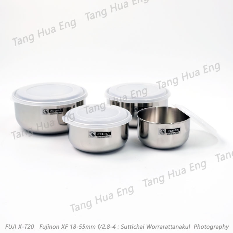 Zebra ชุดกล่องถนอมอาหารสเตนเลส Extra 4 ใบ ขนาด 12-18 ซม. ตราหัวม้าลาย