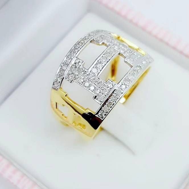 พร้อมส่งและสั่งผลิตแหวนเพชรไฮๆๆ แหวนแต่งงาน แหวนหมั้น ใส่เที่ยว ออกงาน แหวนทองคำ 9K เพชรกุหลาบแท้ 0.33 กะรัต 67 เม็ด ราคาถูกมาก ส่งฟรี