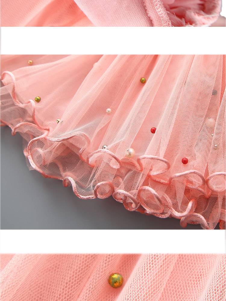 กระโปรงพองฟู กระโปรงเด็ก รุ่นไม่มีกระดุมยางยืด โบว์ติดกระโปรง