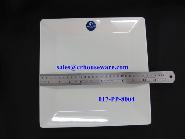 Porceline จานสี่เหลี่ยม 10.5 นิ้ว 017-PP-8004,10.5 inch square plate