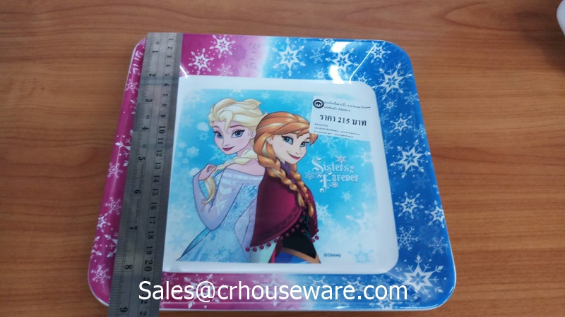 จานสี่เหลี่ยม 9 นิ้ว ลาย Sister Fonzen