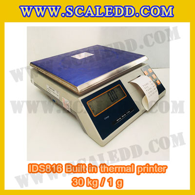เครื่องชั่งดิจิตอล พิกัดน้ำหนัก 30kg Built-in thermal printer ยี่ห้อ SDS รุ่น IDS816 ค่าละเอียด 1g