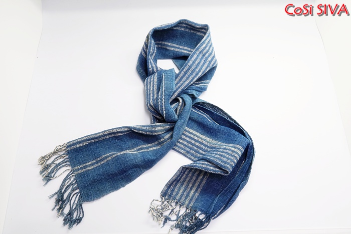 ผ้าพันคอผ้าฝ้ายย้อมคราม(Scarf - cotton dyeindigo