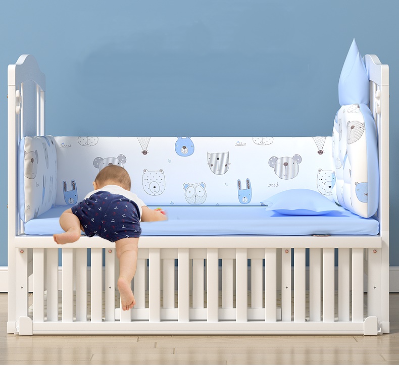 เตียงเด็กไม้สีขาว สามารถปรับขยายเป็นเตียงเด็กโต Double Size WW3 (TB10108)