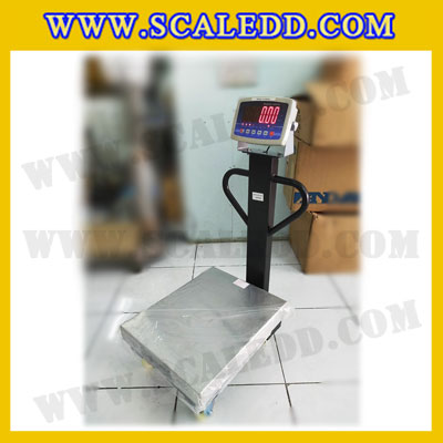 เครื่องชั่งดิจิตอล150kg มีล้อพร้อมที่เข็น ตาชั่งดิจิตอล150kg ขนาดแท่น 40x50cm. ยี่ห้อ LOCOSC รุ่น LP7553