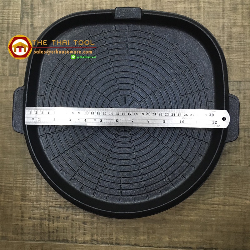 แผ่นย่างบาร์บีคิว,กระทะย่างเนื้อเกาหลีรุ่นทีรูทิ้งน้ำมัน BBQ Grill Pan Code:008-ST5002P,特氟龙火锅,เชียงรายแผ่นย่างเกาหลีหมูกะทะ
