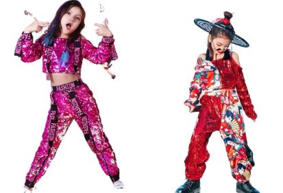 **พร้อมส่ง**ชุดเต้น ชุดฮิปฮอป เสื้อแขนยาว ปักเลื่อม พร้อมกางเกงขาขายาว