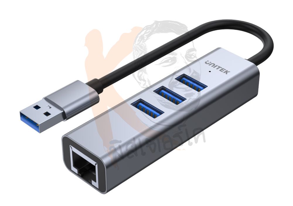 USB3.0 uHUB Q4 3 USB3.0 + 1 Ethernet Gigabit LAN รองรับ BC1.2 Power Charging by Unitek