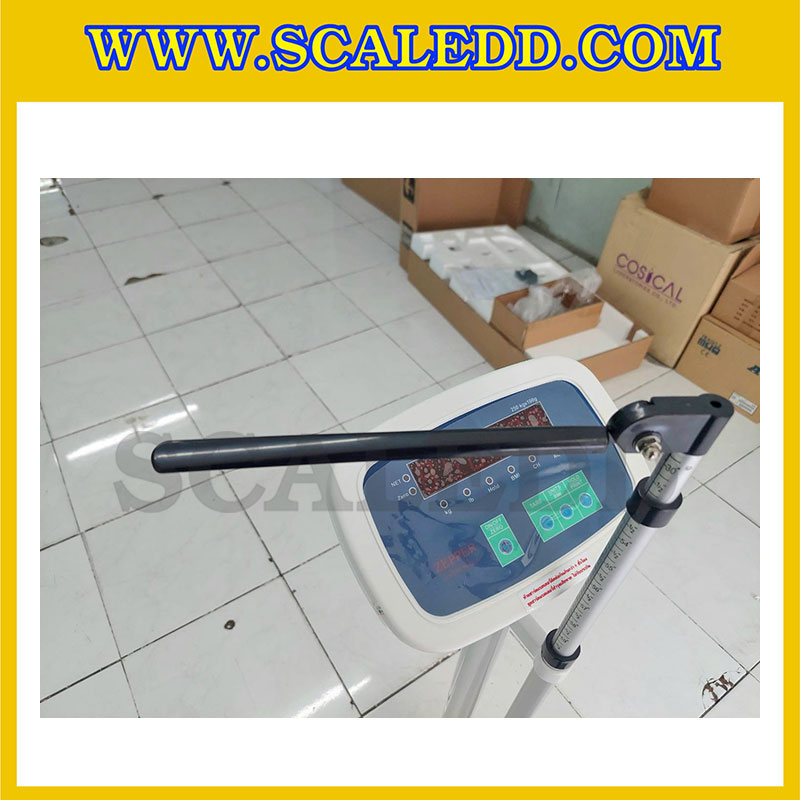 เครื่องชั่งน้ำหนักคน เครื่องชั่งน้ำหนักบุคคล พร้อมที่วัดส่วนสูง และคำนวณค่า BMI ชั่งได้ 250kg ความละเอียด 100g วัดส่วนสูงได้ 203cm