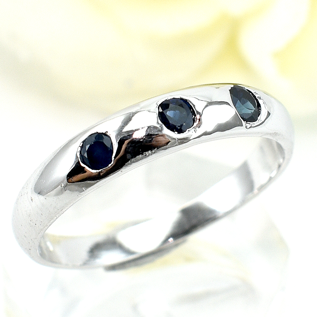 แหวนเงินแท้ราคาถูกชุบทองคำขาว ไพลินแท้ 0.285 กะรัต งานประณีตสวยงาม สั่งผลิตค่ะ