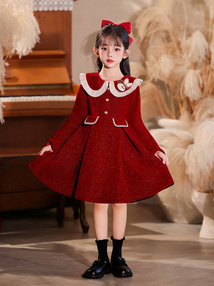 friendly4kid พร้อมส่ง ชุดคริสมาสต์ เดรสสไตล์คุณหนู โลลิต้า