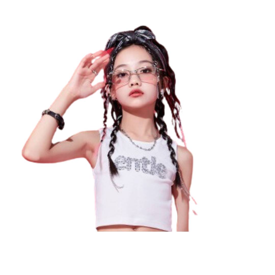 พร้อมส่ง ชุดเต้น ชุดแดนซ์ เสื้อแขนกุด+กางเกงขายาวปักเลื่อม