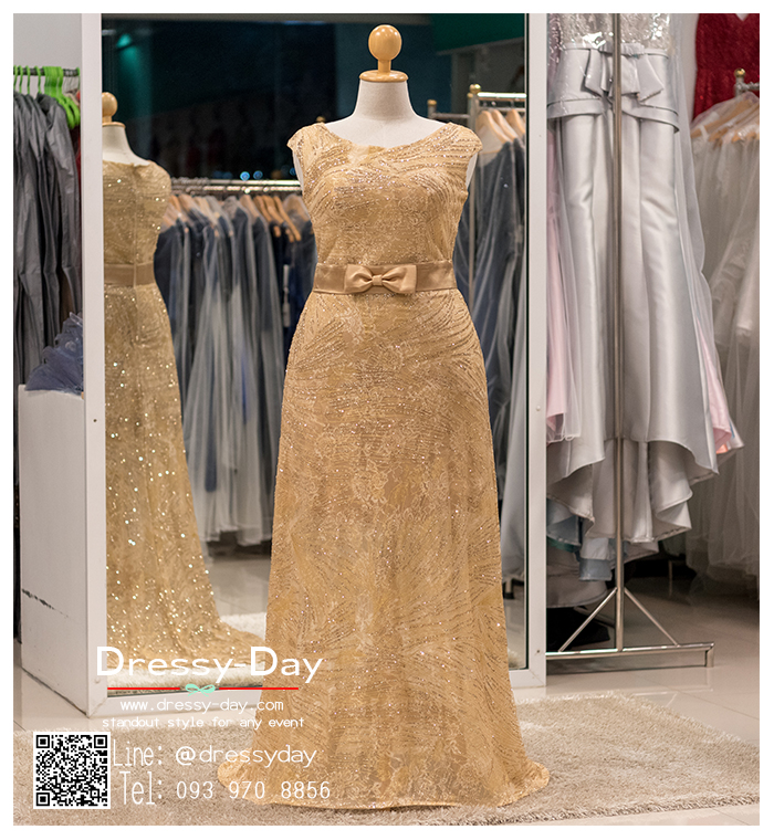 รหัส ชุดราตรีคนอ้วน :PFL005 ชุดแม่เจ้าสาว ชุดแม่เจ้าบ่าว ชุดราตรียาวคนอ้วน เหมาะสำหรับงานแต่งงาน งานกลางคืน กาล่าดินเนอร์ แขนกุด