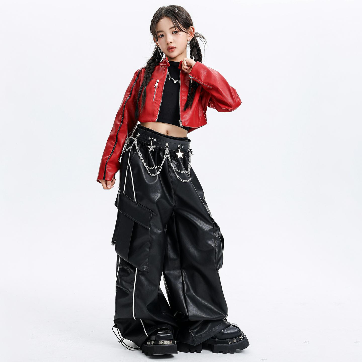 friendly4kid พร้อมส่ง ชุดเต้นเด็กหญิง HipHop Jazz เสื้อแขนยาว